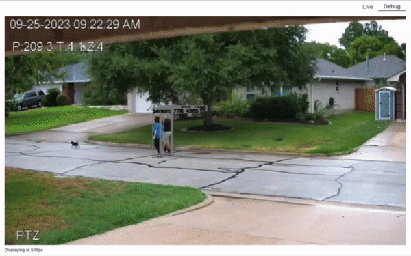 Vista de depuración de seguimiento automático